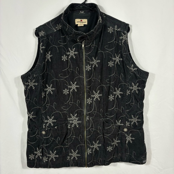 Woolrich Snowflake Embroidered 100% Cotton Vest | Size XL - Picture 1 of 8